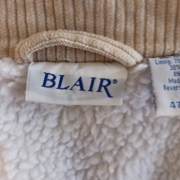 Blair, Medium, Creamy Tan Corduroy Chore Coat, Barn Coat, Sherpa Lined, Button - Picture 2 of 16